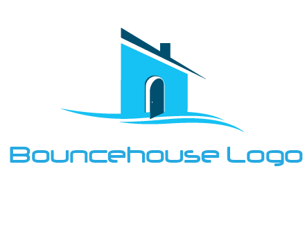 half cut abstract house stand on swoosh logo
