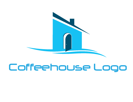 half cut abstract house stand on swoosh logo