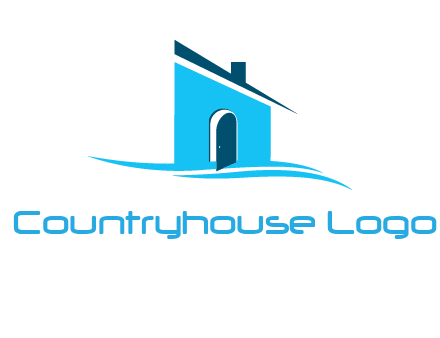 half cut abstract house stand on swoosh logo