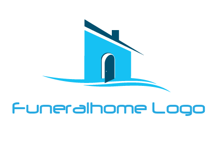 half cut abstract house stand on swoosh logo