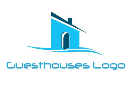 half cut abstract house stand on swoosh logo