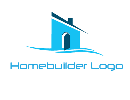 half cut abstract house stand on swoosh logo