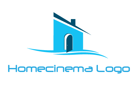 half cut abstract house stand on swoosh logo