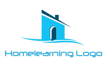 half cut abstract house stand on swoosh logo