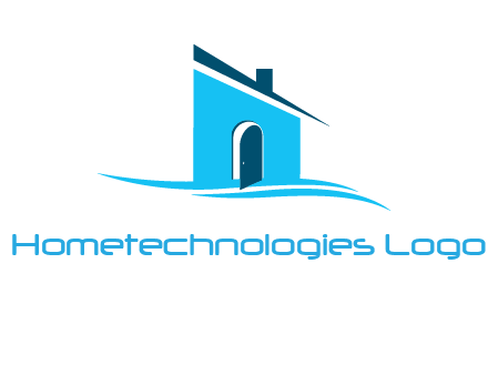 half cut abstract house stand on swoosh logo
