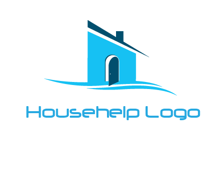 half cut abstract house stand on swoosh logo