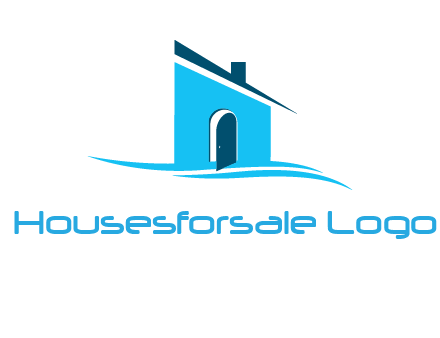 half cut abstract house stand on swoosh logo