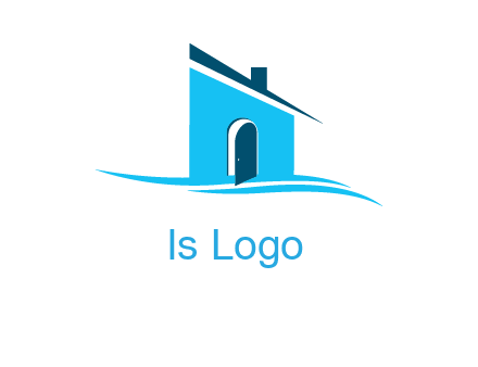 half cut abstract house stand on swoosh logo