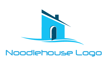 half cut abstract house stand on swoosh logo