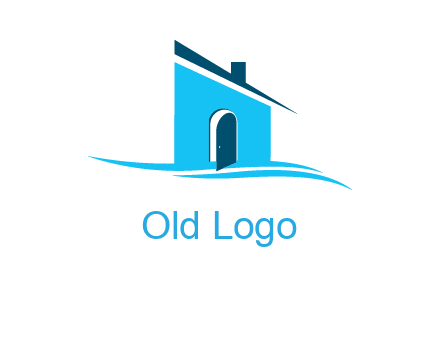 half cut abstract house stand on swoosh logo