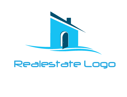 half cut abstract house stand on swoosh logo