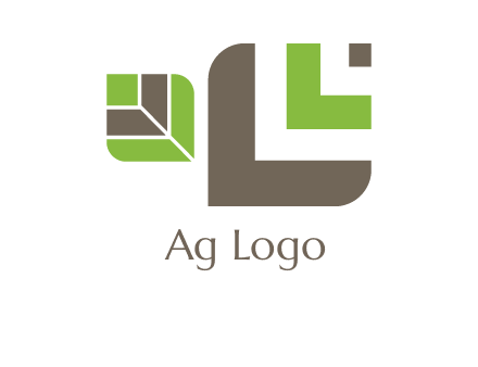 abstract leaves inside rounded square logo