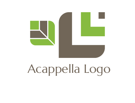 abstract leaves inside rounded square logo