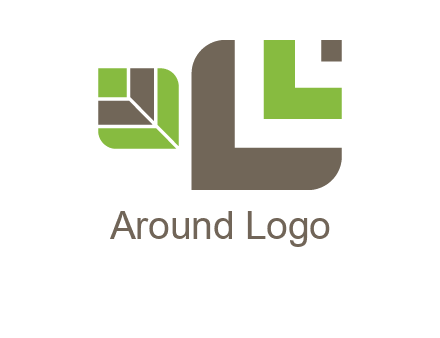 abstract leaves inside rounded square logo