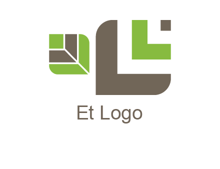 abstract leaves inside rounded square logo