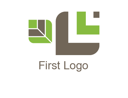 abstract leaves inside rounded square logo