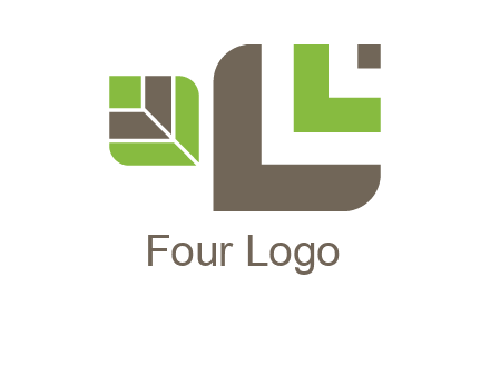 abstract leaves inside rounded square logo