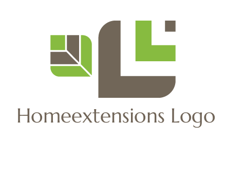 abstract leaves inside rounded square logo