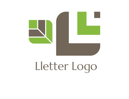 abstract leaves inside rounded square logo