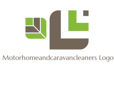 abstract leaves inside rounded square logo