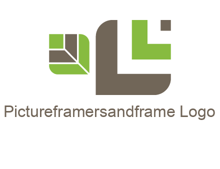 abstract leaves inside rounded square logo