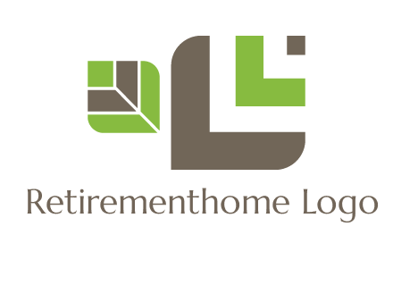 abstract leaves inside rounded square logo