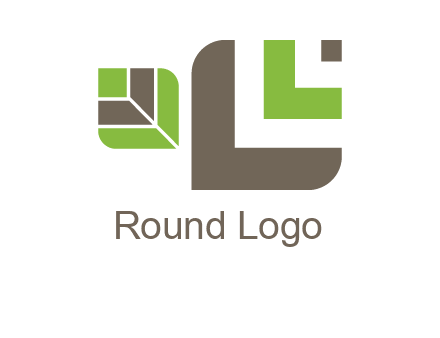abstract leaves inside rounded square logo