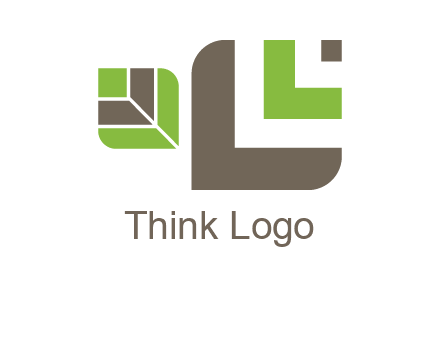 abstract leaves inside rounded square logo