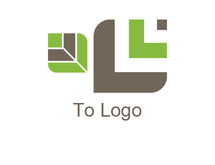 abstract leaves inside rounded square logo