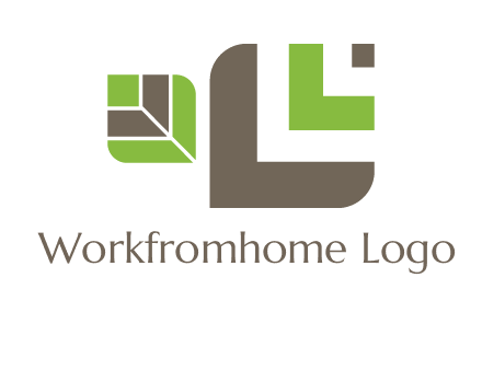 abstract leaves inside rounded square logo