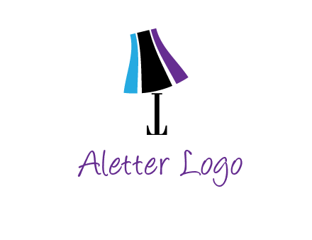 letter t with abstract lamp logo