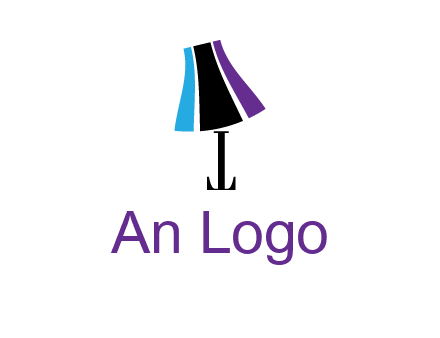 letter t with abstract lamp logo