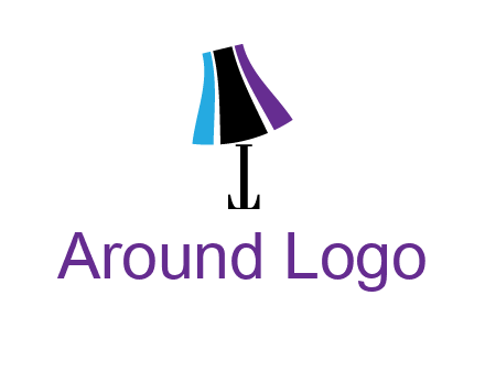 letter t with abstract lamp logo