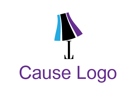 letter t with abstract lamp logo