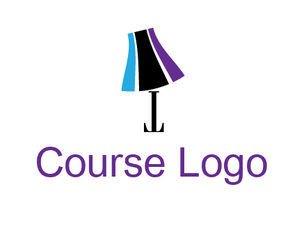letter t with abstract lamp logo