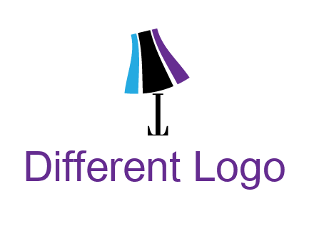 letter t with abstract lamp logo