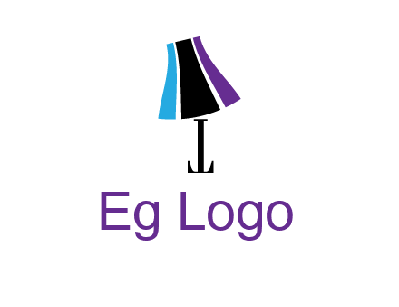 letter t with abstract lamp logo