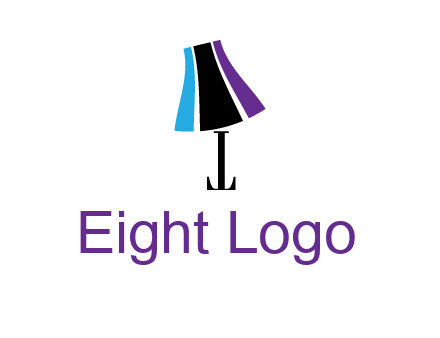 letter t with abstract lamp logo