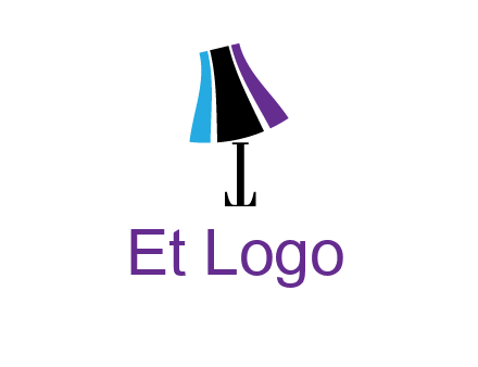 letter t with abstract lamp logo