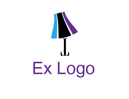 letter t with abstract lamp logo