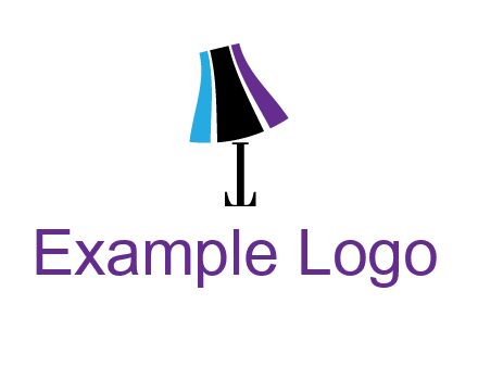 letter t with abstract lamp logo