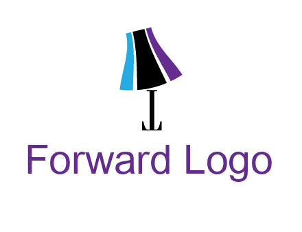 letter t with abstract lamp logo