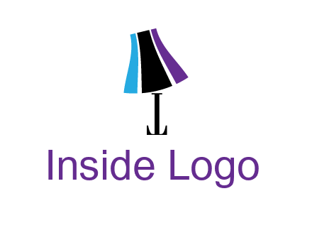 letter t with abstract lamp logo