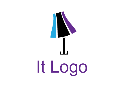 letter t with abstract lamp logo