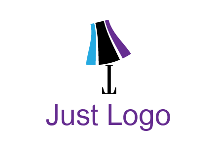 letter t with abstract lamp logo