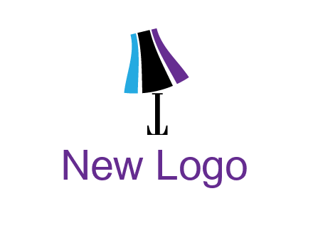 letter t with abstract lamp logo