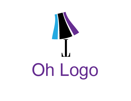 letter t with abstract lamp logo