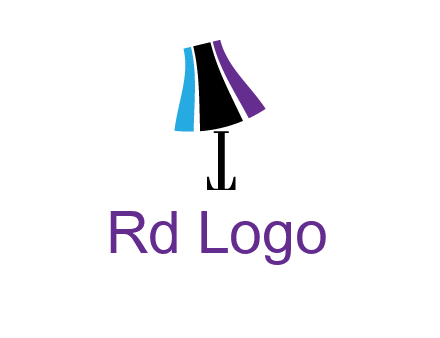 letter t with abstract lamp logo