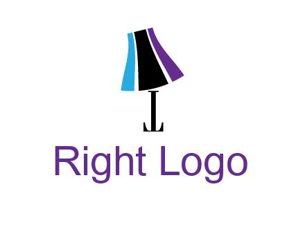 letter t with abstract lamp logo
