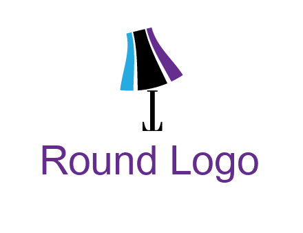 letter t with abstract lamp logo